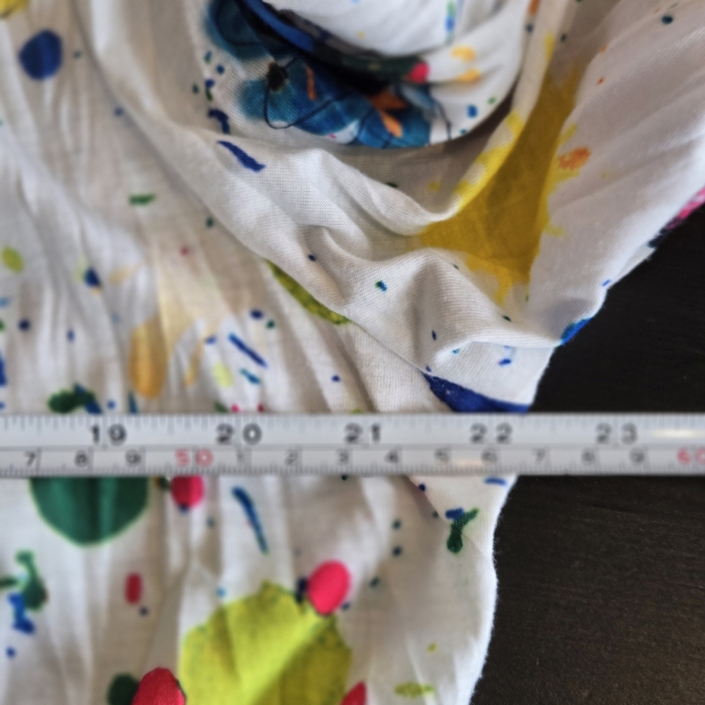 Pleats Collection Colorful Splatter Print Knit Blouse XL - Picture 4 of 6